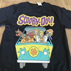 Scooby-Doo Large  Black T-Shirt Scooby‎ Doo & The Gang Size L T-Shirt Unisex NEW